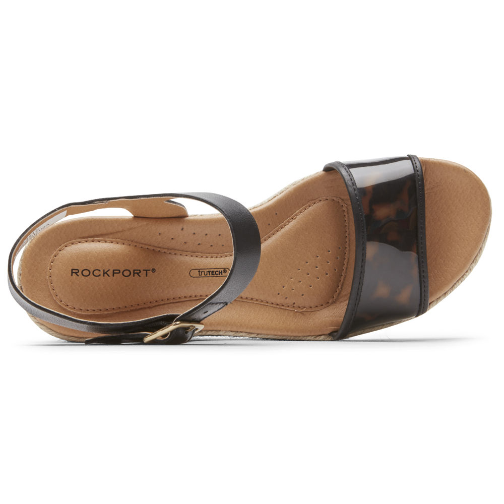 Rockport Sandaler Dame Svart - Lyla Ankle-Strap - HXRI27304